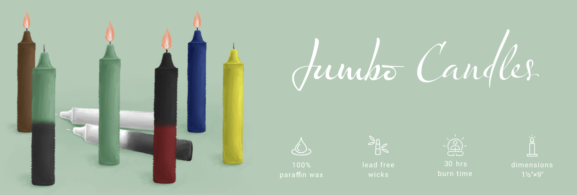 Jumbo Candles 9"